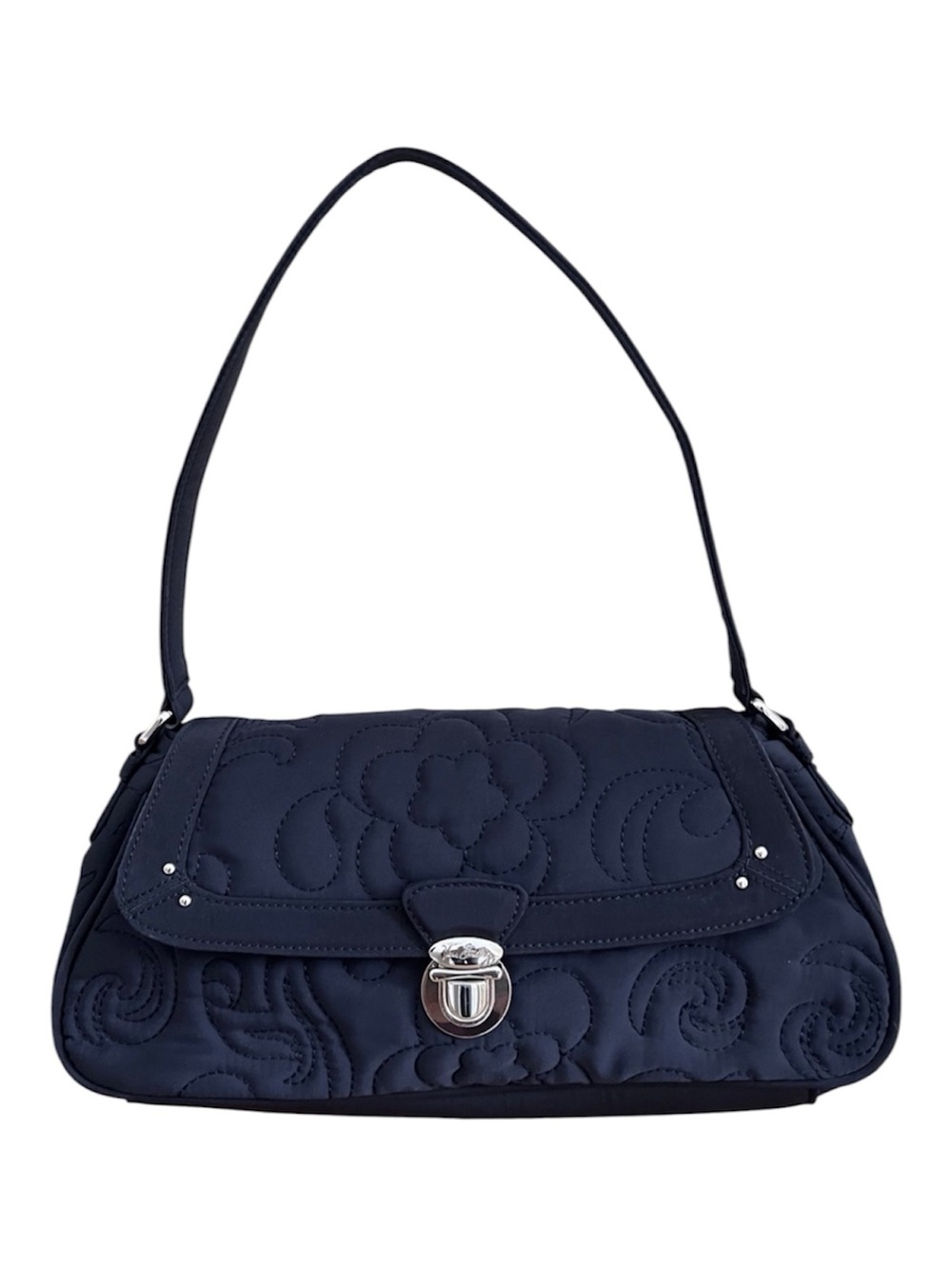 NEW Vera Bradley Navy Blue Quilted Shoulder Bag Buckle Closure
